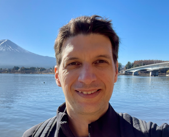 David Bourget with Mount Fuji in the background